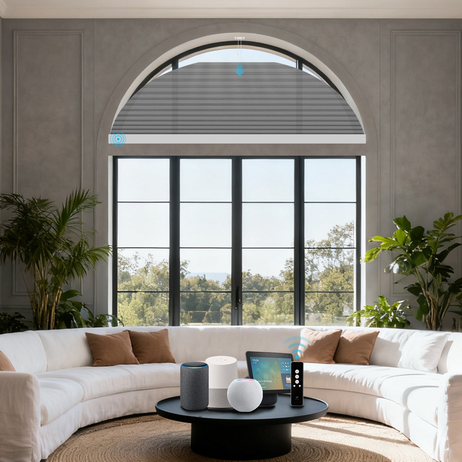 SmartWings Motorized Light Filtering Arched Cellular Shades Nowa