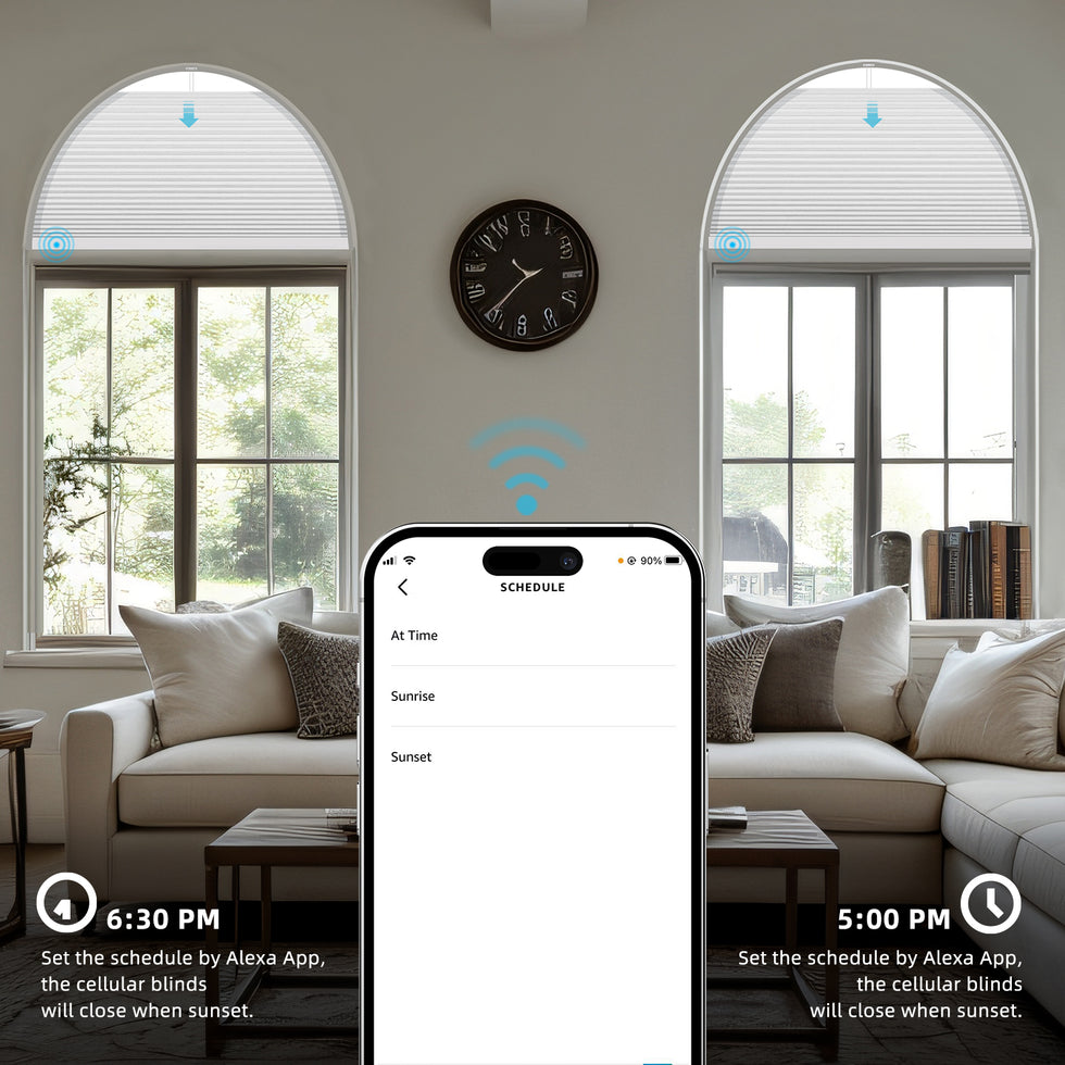 SmartWings Motorized Light Filtering Arched Cellular Shades