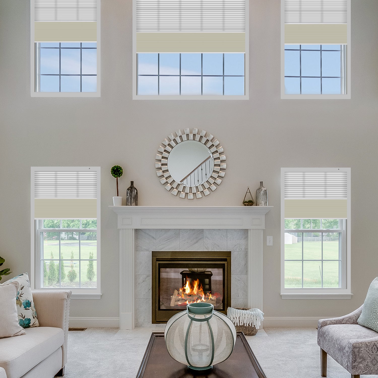 SmartWings Motorized Premium Day/Night Skylight Cellular Shades Hazel