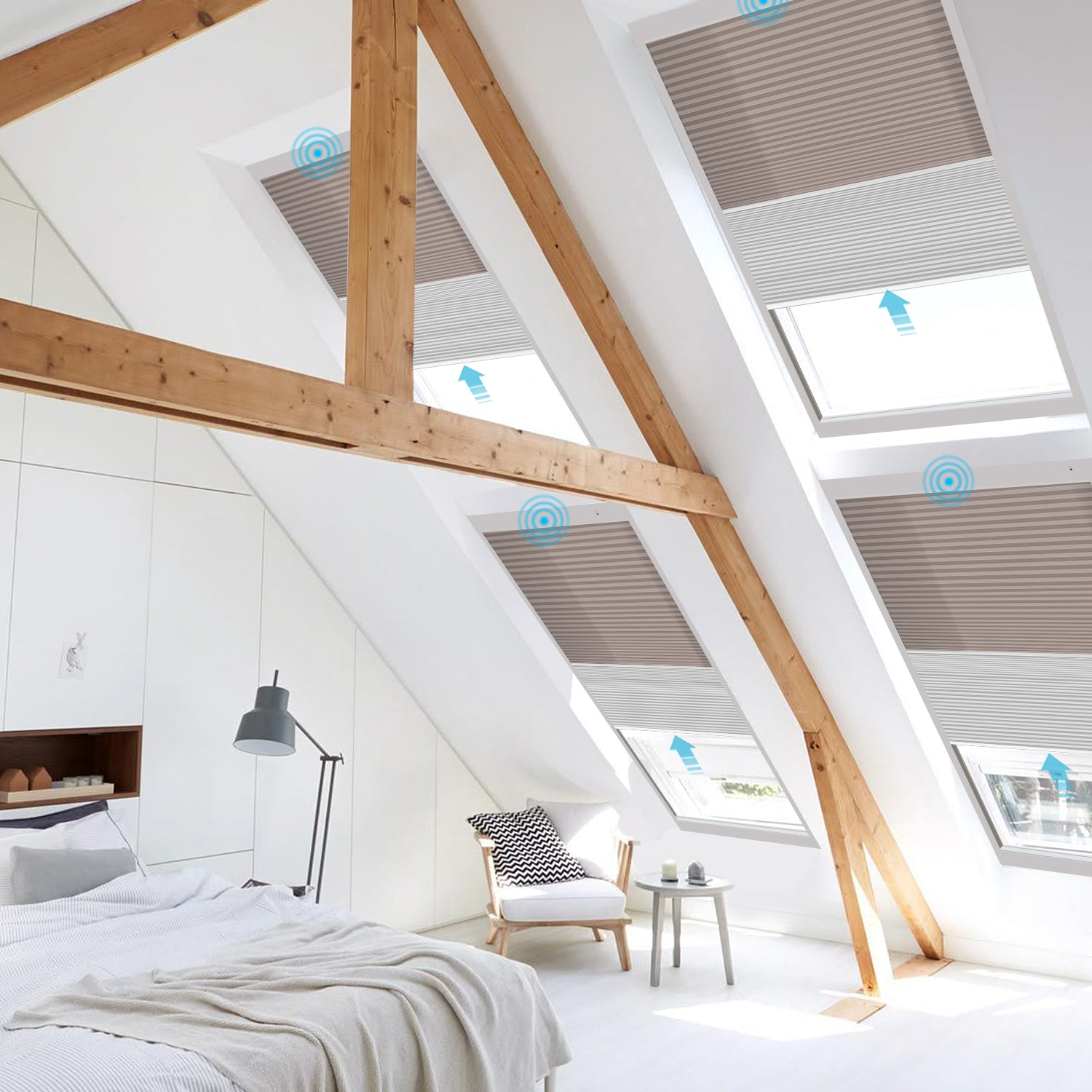 SmartWings Motorized Premium Day/Night Skylight Cellular Shades Hazel