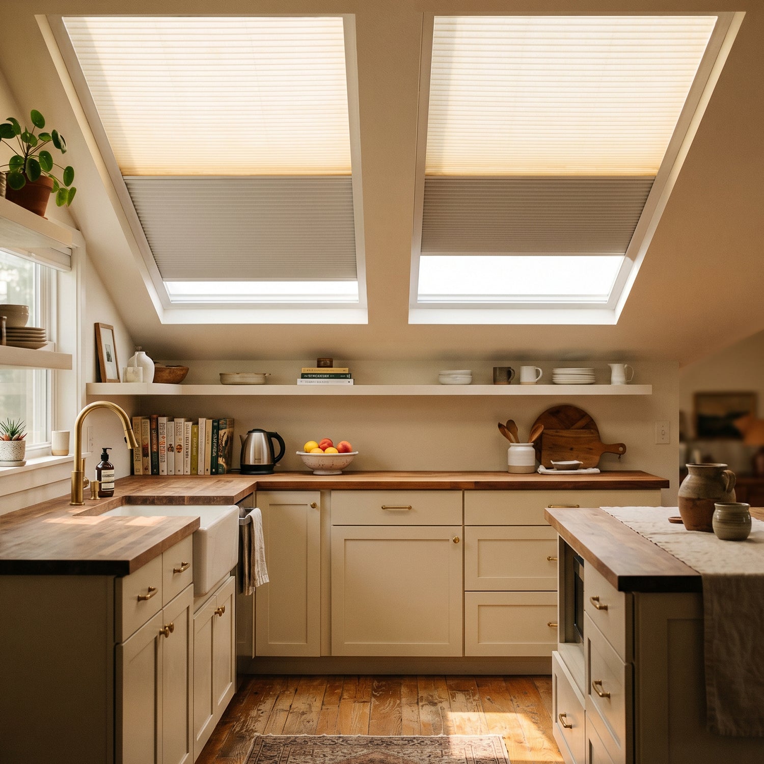 SmartWings Motorized Premium Day/Night Skylight Cellular Shades Hazel
