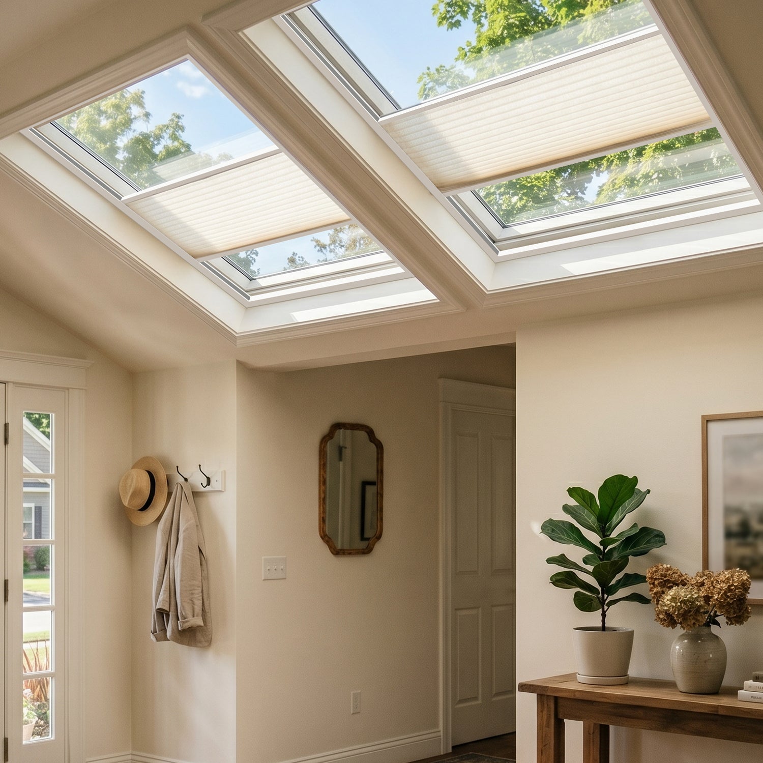 SmartWings Motorized Premium Levitate Skylight Cellular Shades Hazel