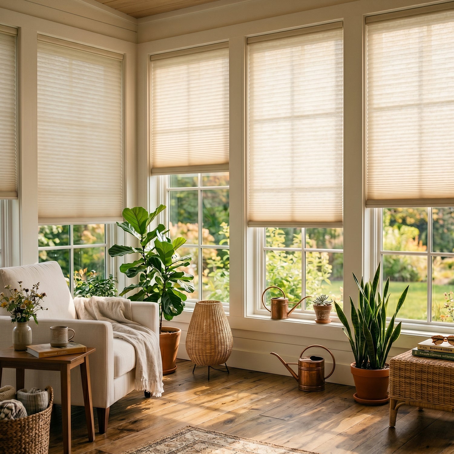 SmartWings Motorized Light Filtering Cellular Shades Hazel