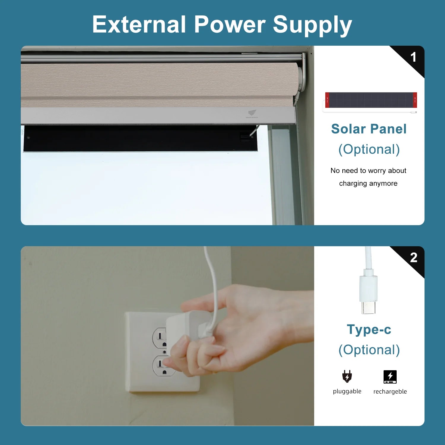 SmartWings Motorized Light Filtering Roller Shades 70% Blackout Essential