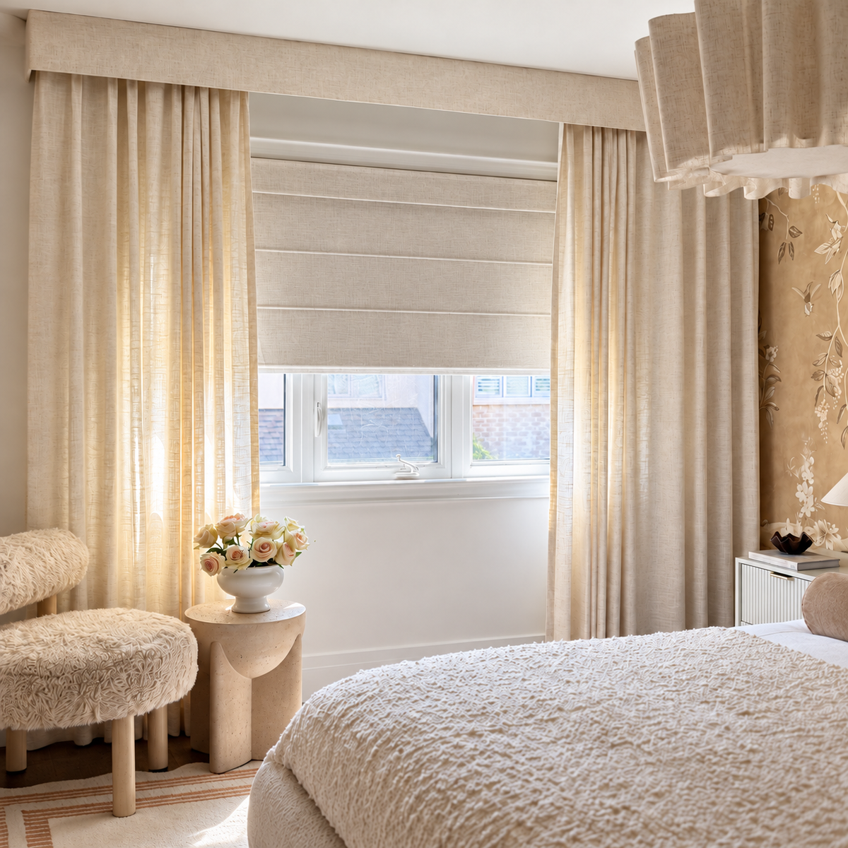 SmartWings Motorized Linen Drapery 50%/70%/100% Blackout Daphne