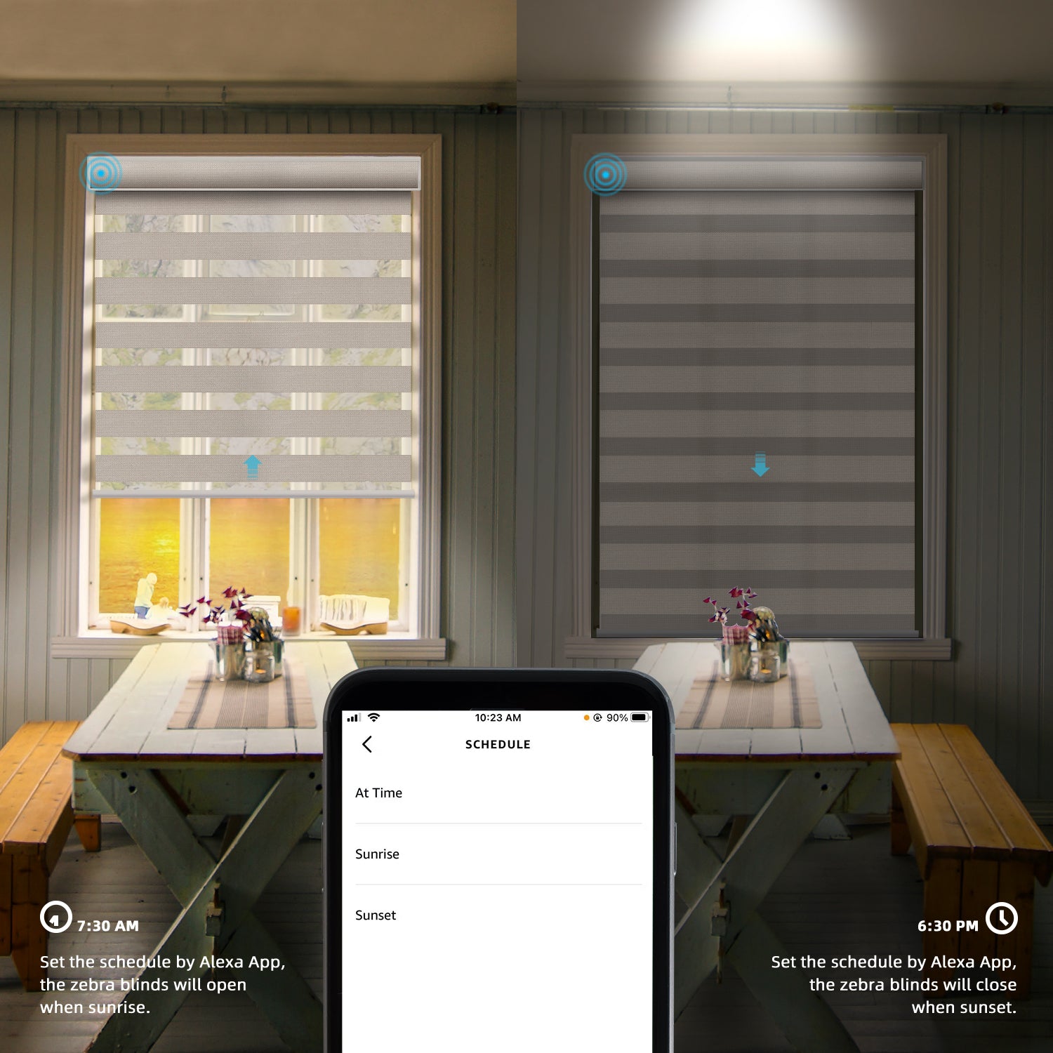 Zebra Shade Blinds | Motorized 90% Blackout 95mm Astrid