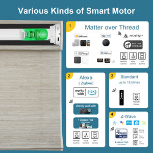 SmartWings Motorized Woven Wood Shades 100% Blackout