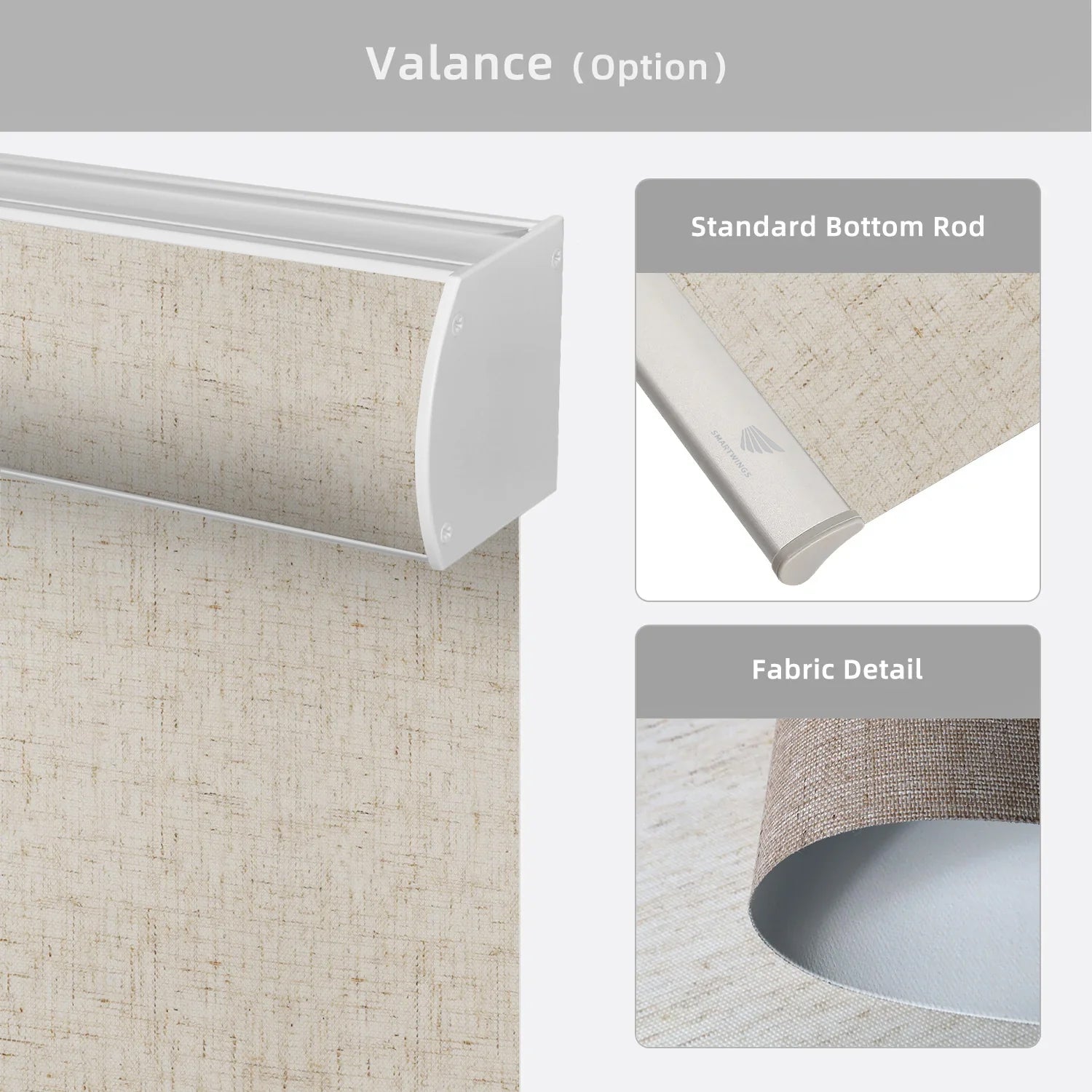 SmartWings Motorized Roller Shades 100% Blackout Linen