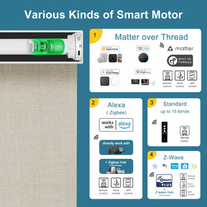 SmartWings Motorized Roller Shades 100% Blackout Vigor