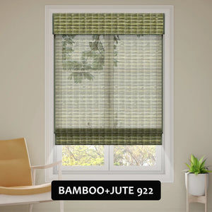 SmartWings Motorized Woven Wood Shades 50% Blackout See-through Orithyia