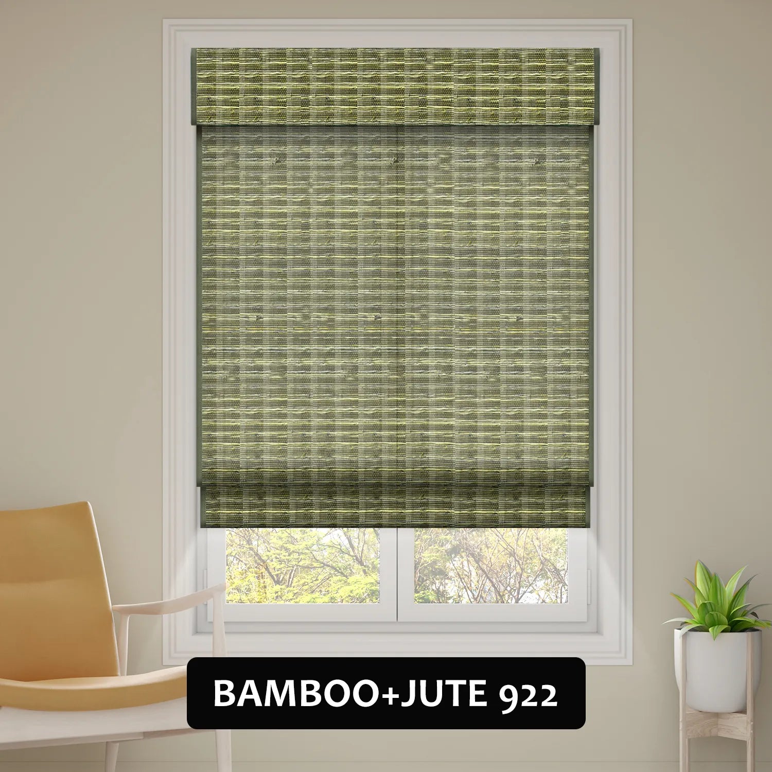 SmartWings Motorized Woven Wood Shades 70% Blackout Privacy Orithyia