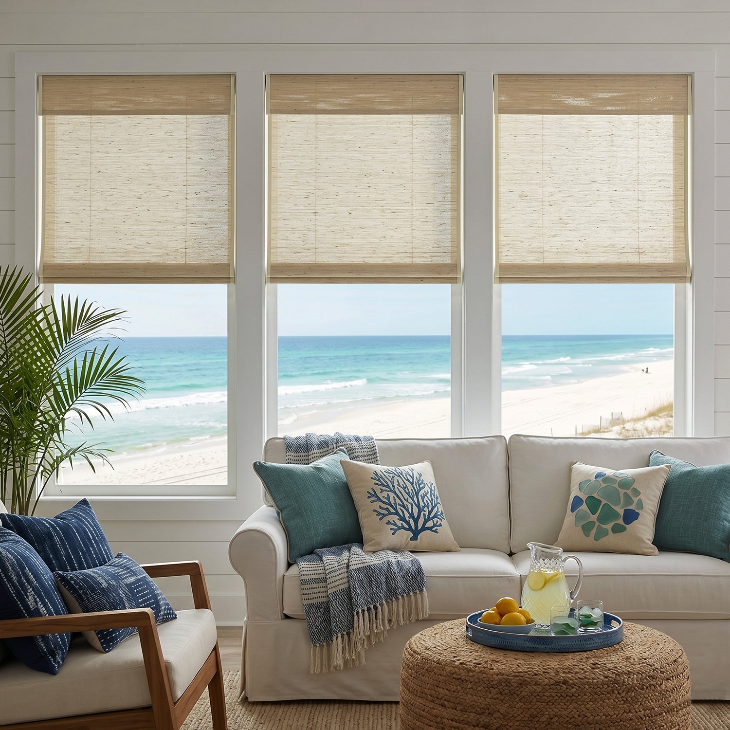 SmartWings Motorized Woven Wood Shades 50%/70%/100% Blackout Aphrodite