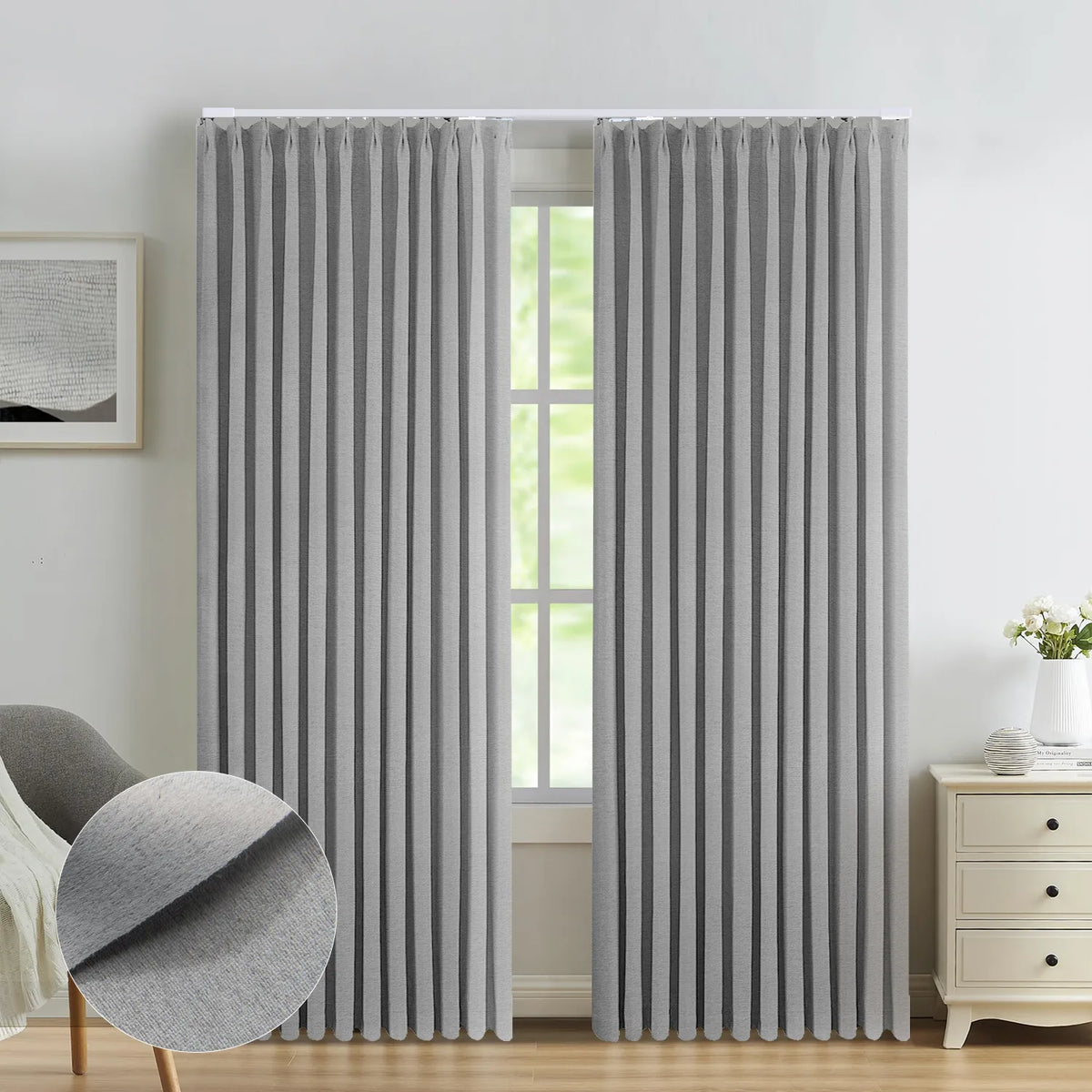 SmartWings Motorized Drapery 93% Blackout Demeter