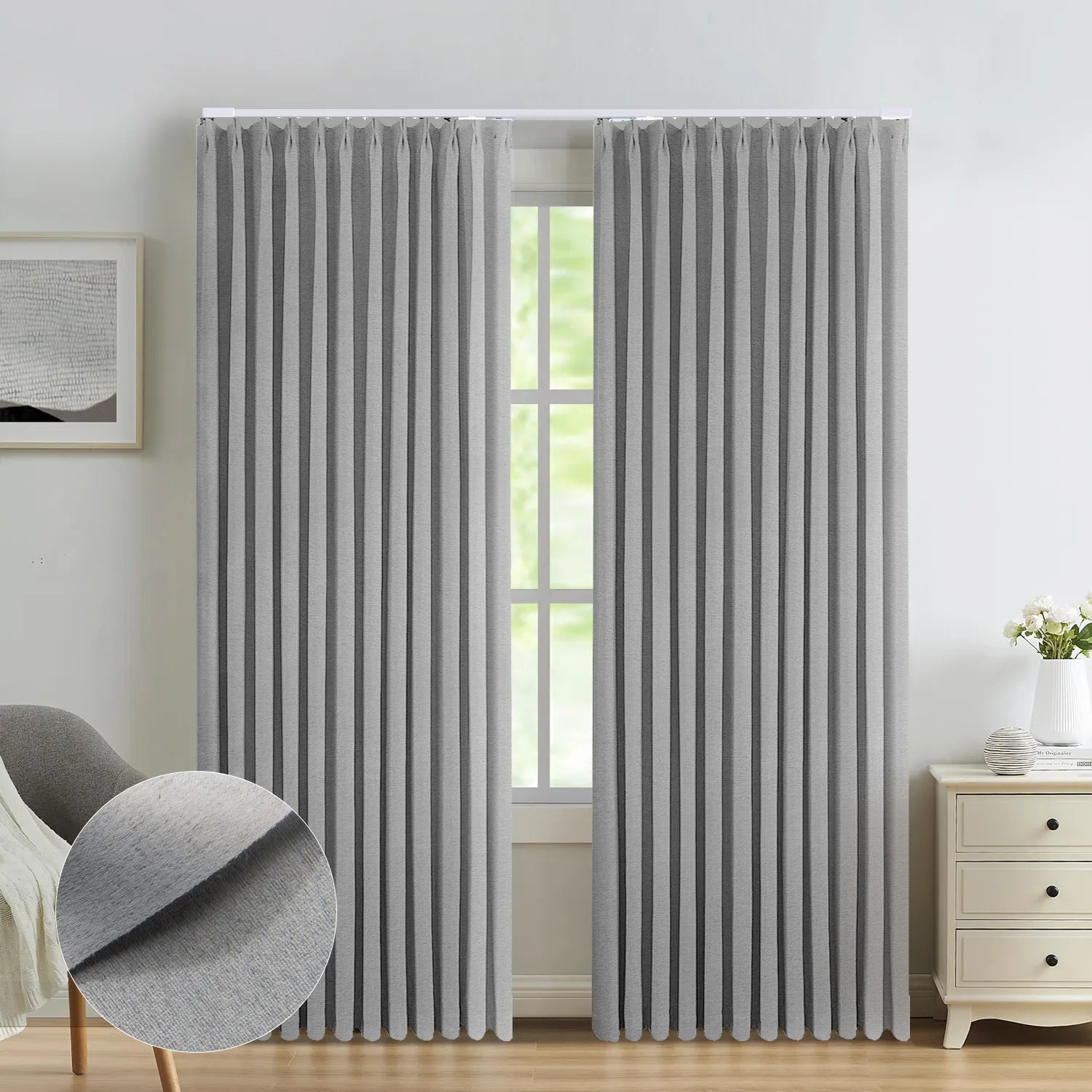 SmartWings Motorized Drapery 93% Blackout Demeter