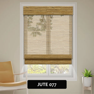 SmartWings Motorized Woven Wood Shades 50% Blackout See-through Orithyia