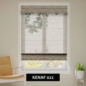 SmartWings Motorized Woven Wood Shades 50% Blackout See-through