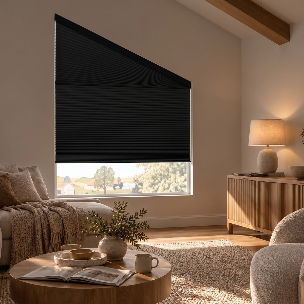 SmartWings Motorized Blackout Trapezoid Cellular Shades Nowa