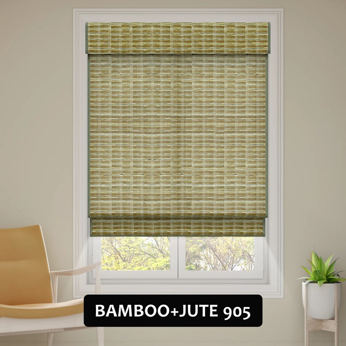 SmartWings Motorized Woven Wood Shades 70% Blackout Privacy Orithyia