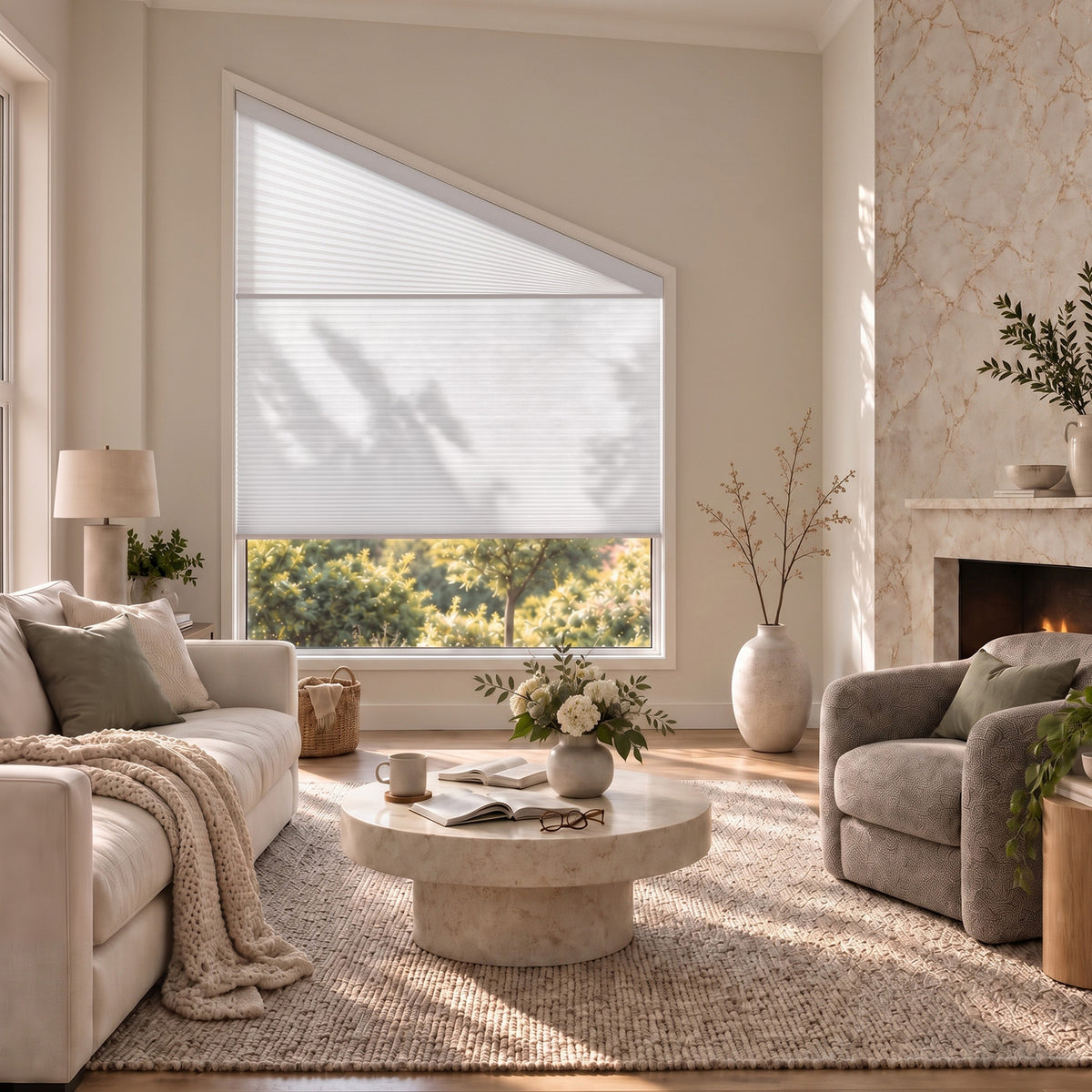 SmartWings Motorized Light Filtering Trapezoid Cellular Shades Nowa