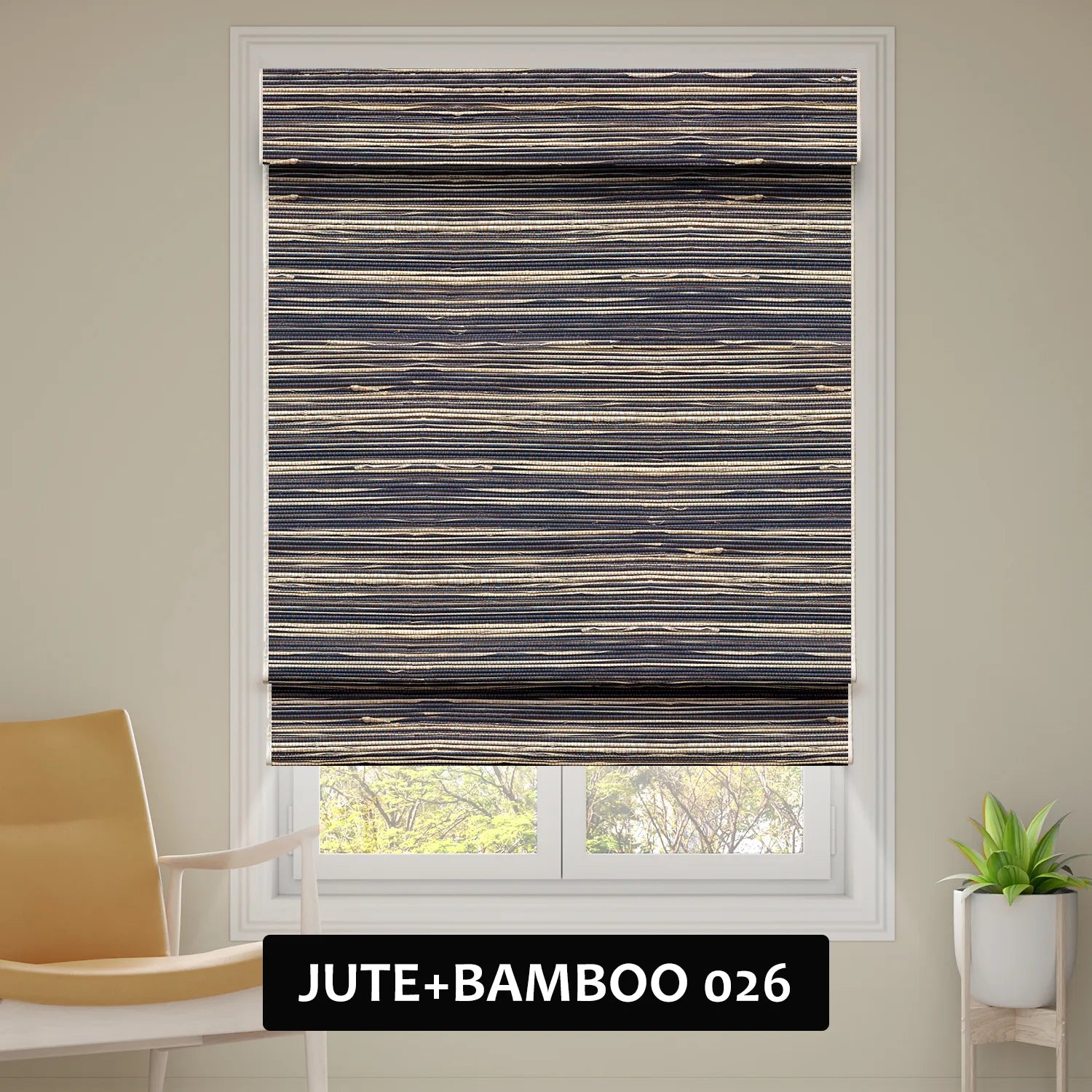 SmartWings Motorized Woven Wood Shades 50%/70%/100% Blackout