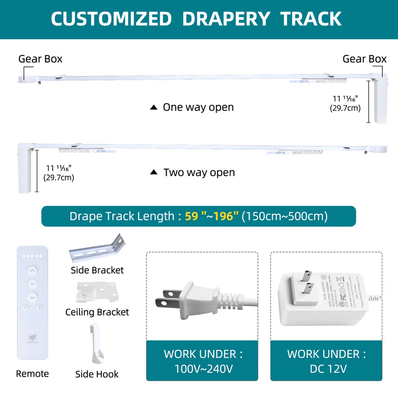 SmartWings Motorized Drapery Rod Kit
