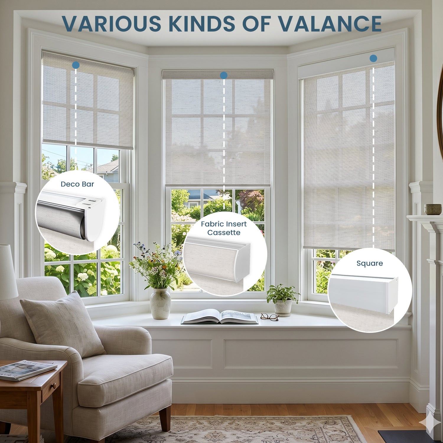 SmartWings Motorized Light Filtering Linen Solar Shades 5% Openness Dune