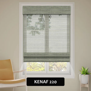 SmartWings Motorized Woven Wood Shades 50% Blackout See-through Orithyia