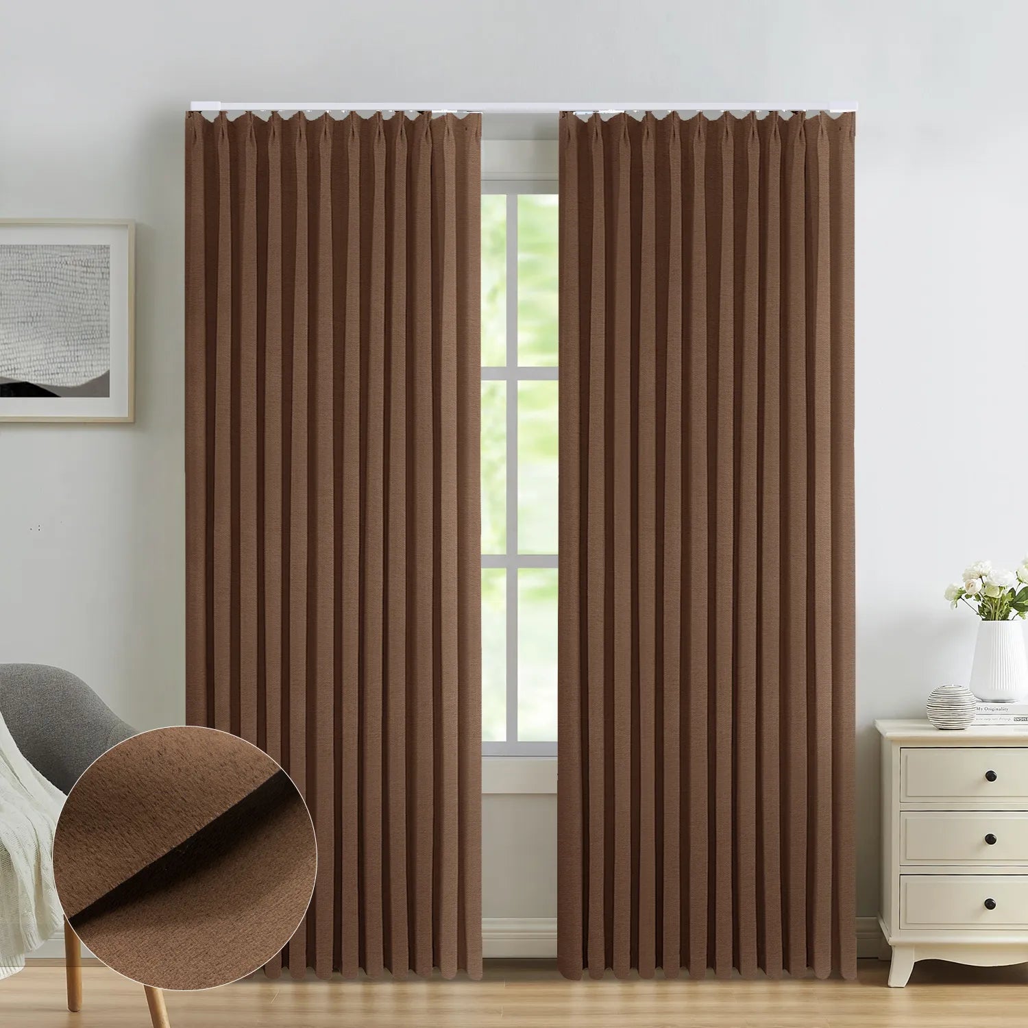 SmartWings Motorized Drapery 93% Blackout Demeter