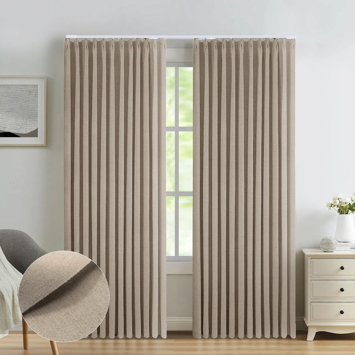 SmartWings Motorized Drapery 93% Blackout Demeter