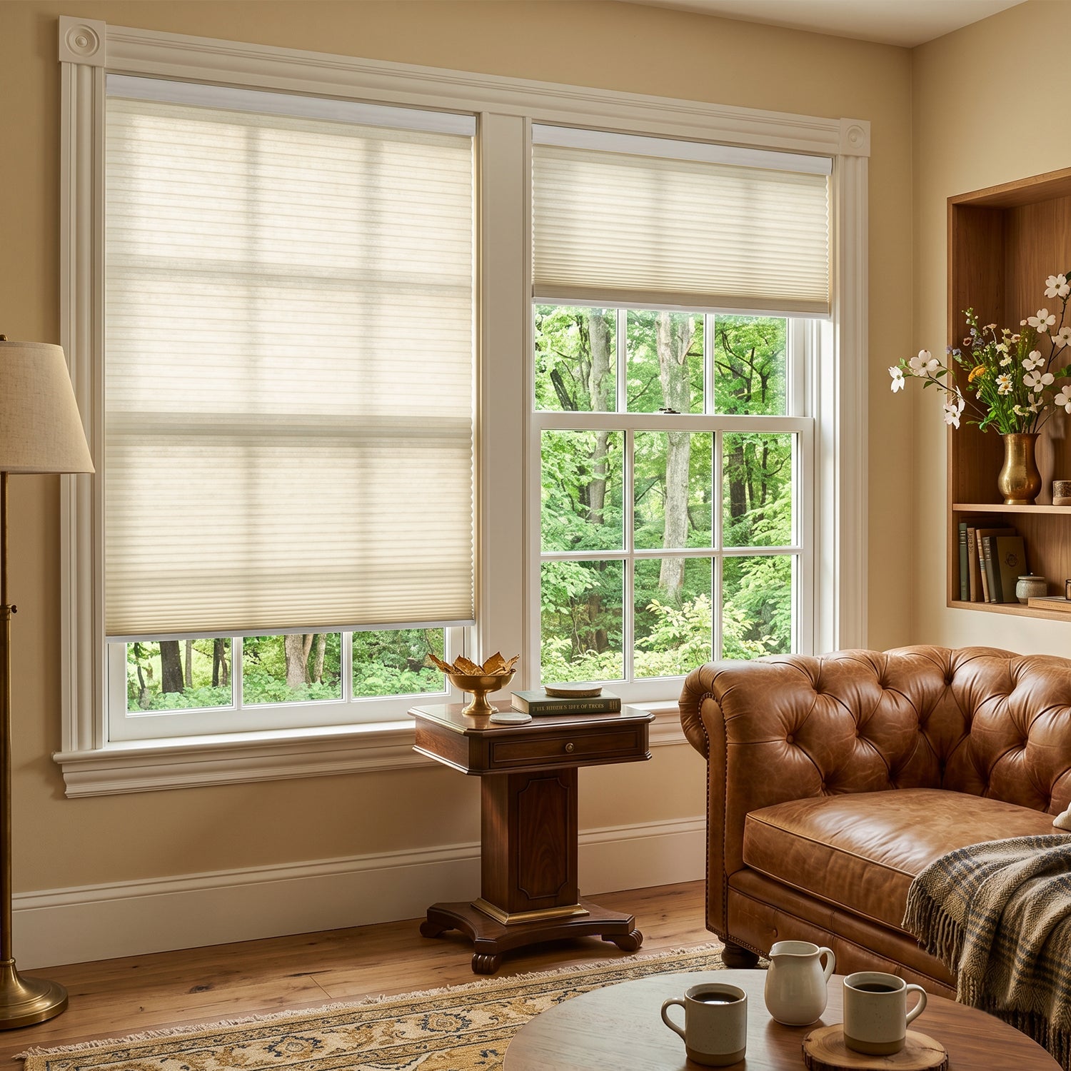 SmartWings Motorized Light Filtering Cellular Shades Nowa Designer Texture Helios