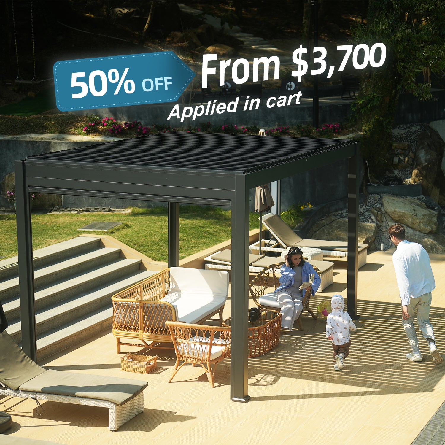 SmartWings Motorized Matter Pergola Flexar Q3