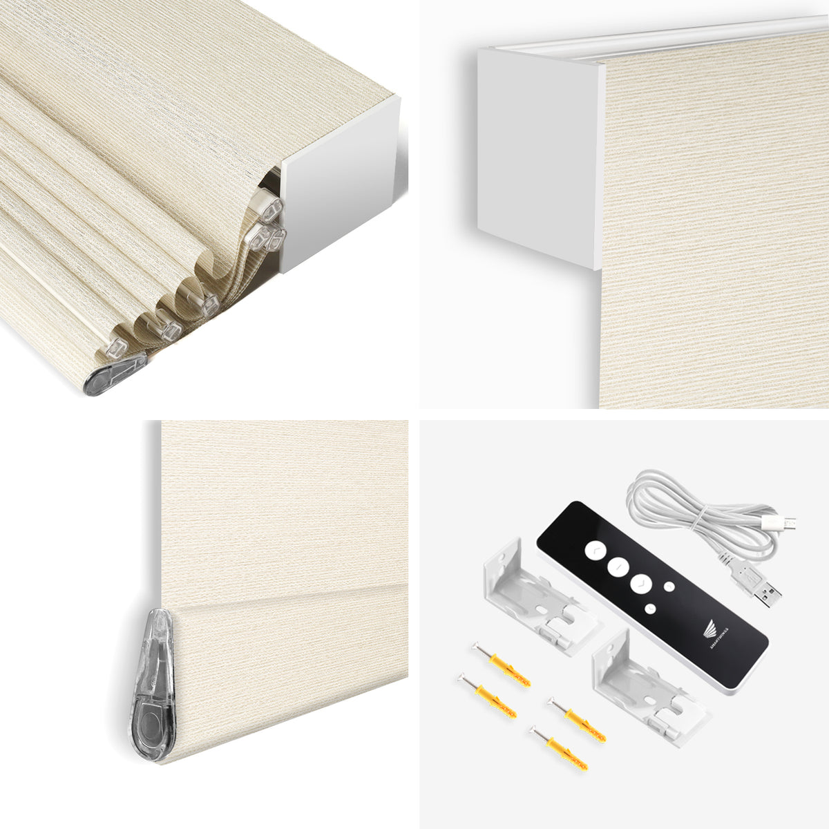 SmartWings Light Filtering Cordless Roman Window Shades 60% Blackout Clio