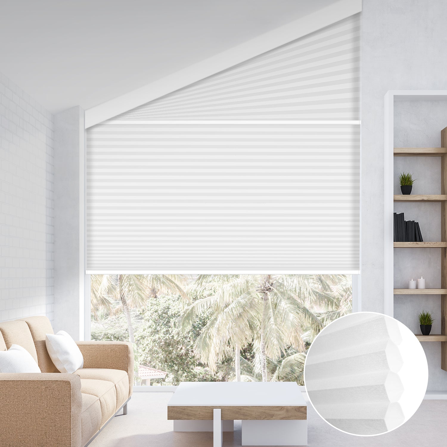 SmartWings Motorized Light Filtering Trapezoid Cellular Shades Nowa