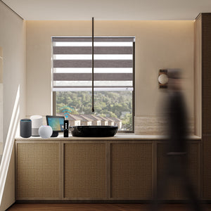 SMARTWINGS 85% Blackout Motorized Zebra Shades