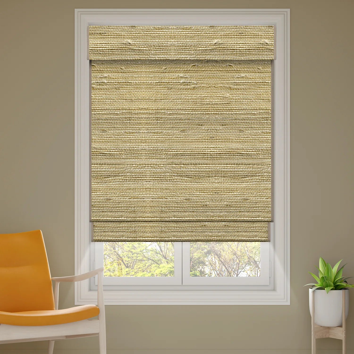SmartWings Motorized Woven Wood Shades 100% Blackout Orithyia