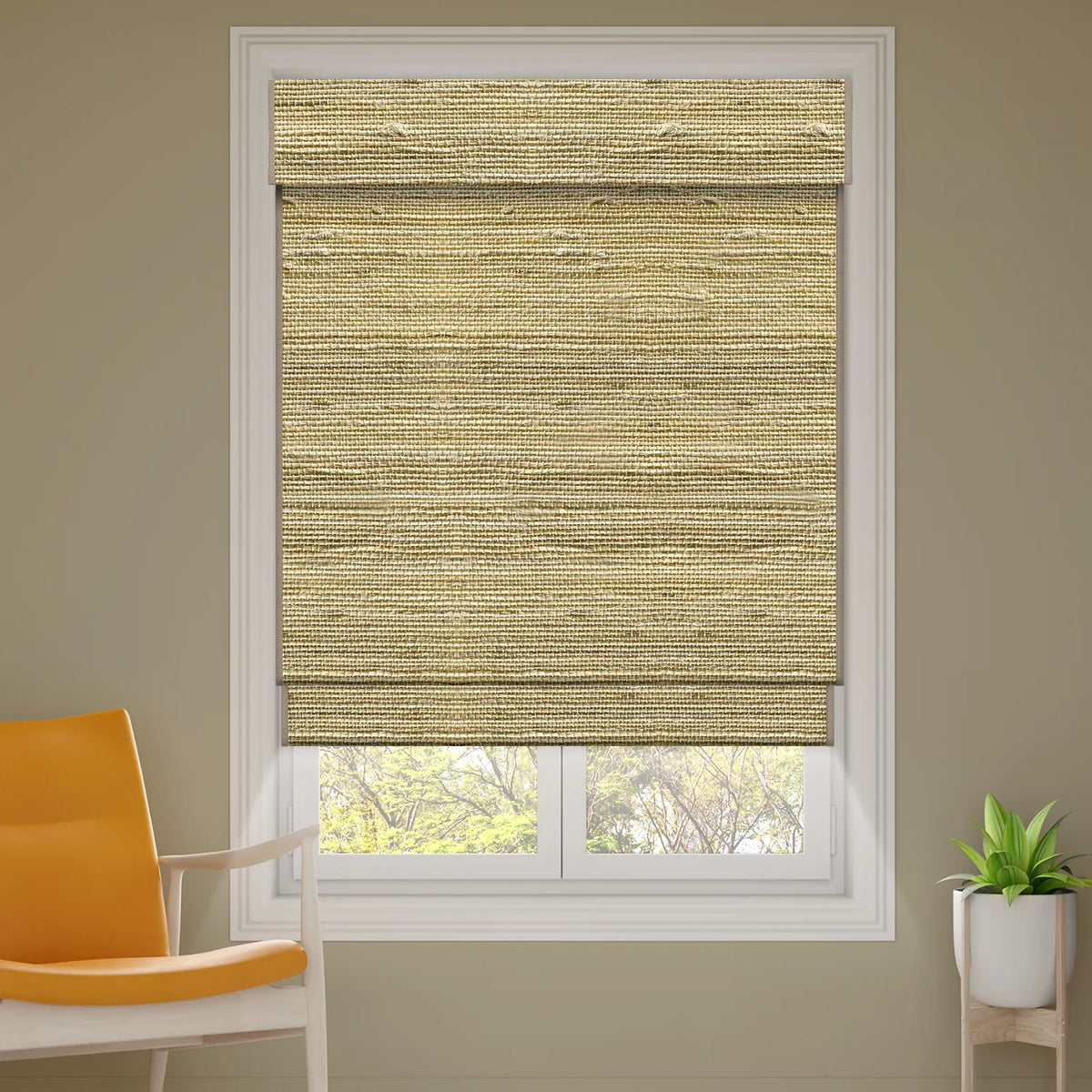 SmartWings Motorized Woven Wood Shades 100% Blackout Orithyia