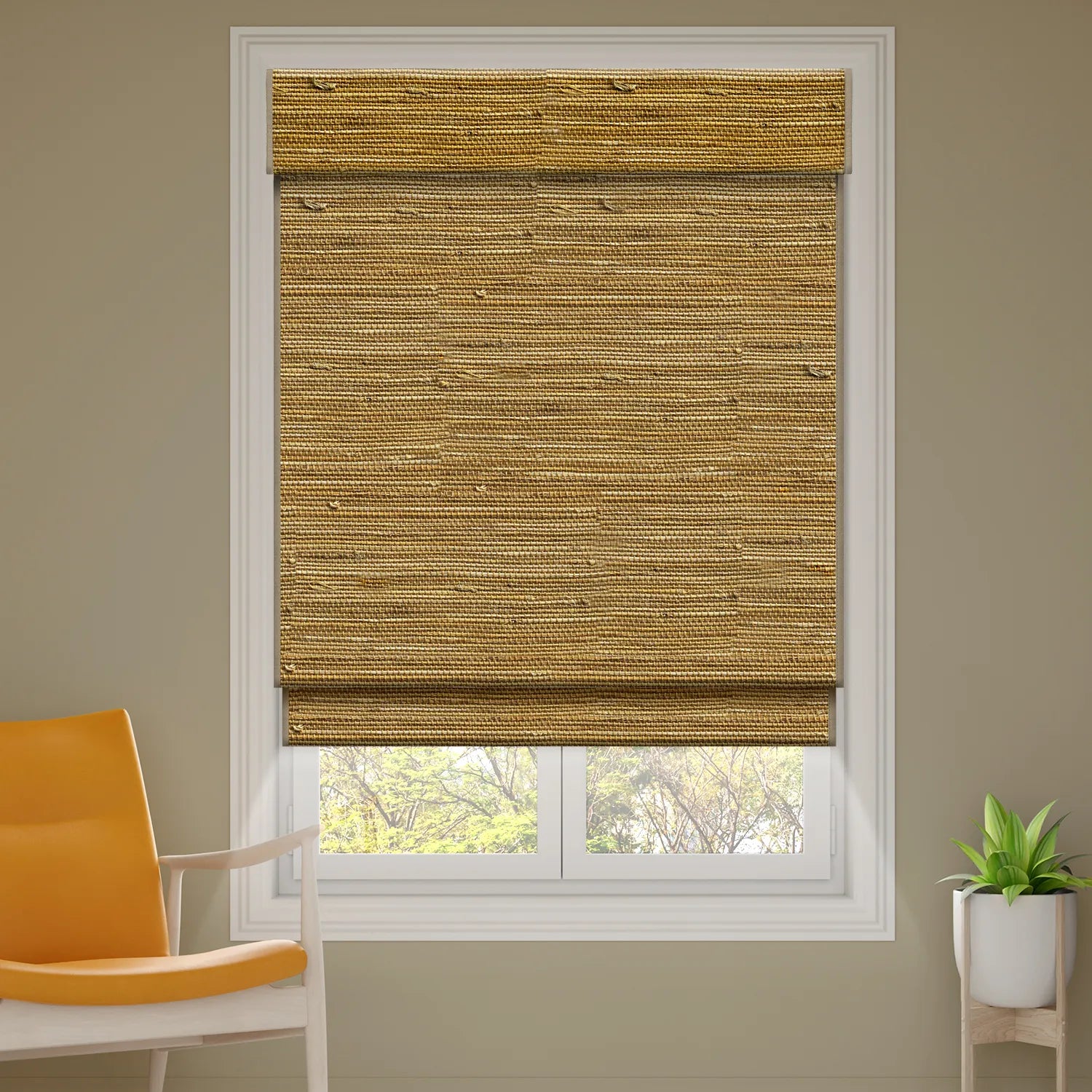 SmartWings Motorized Woven Wood Shades 100% Blackout Orithyia