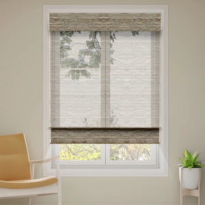 SmartWings Motorized Woven Wood Shades 50% Blackout See-through