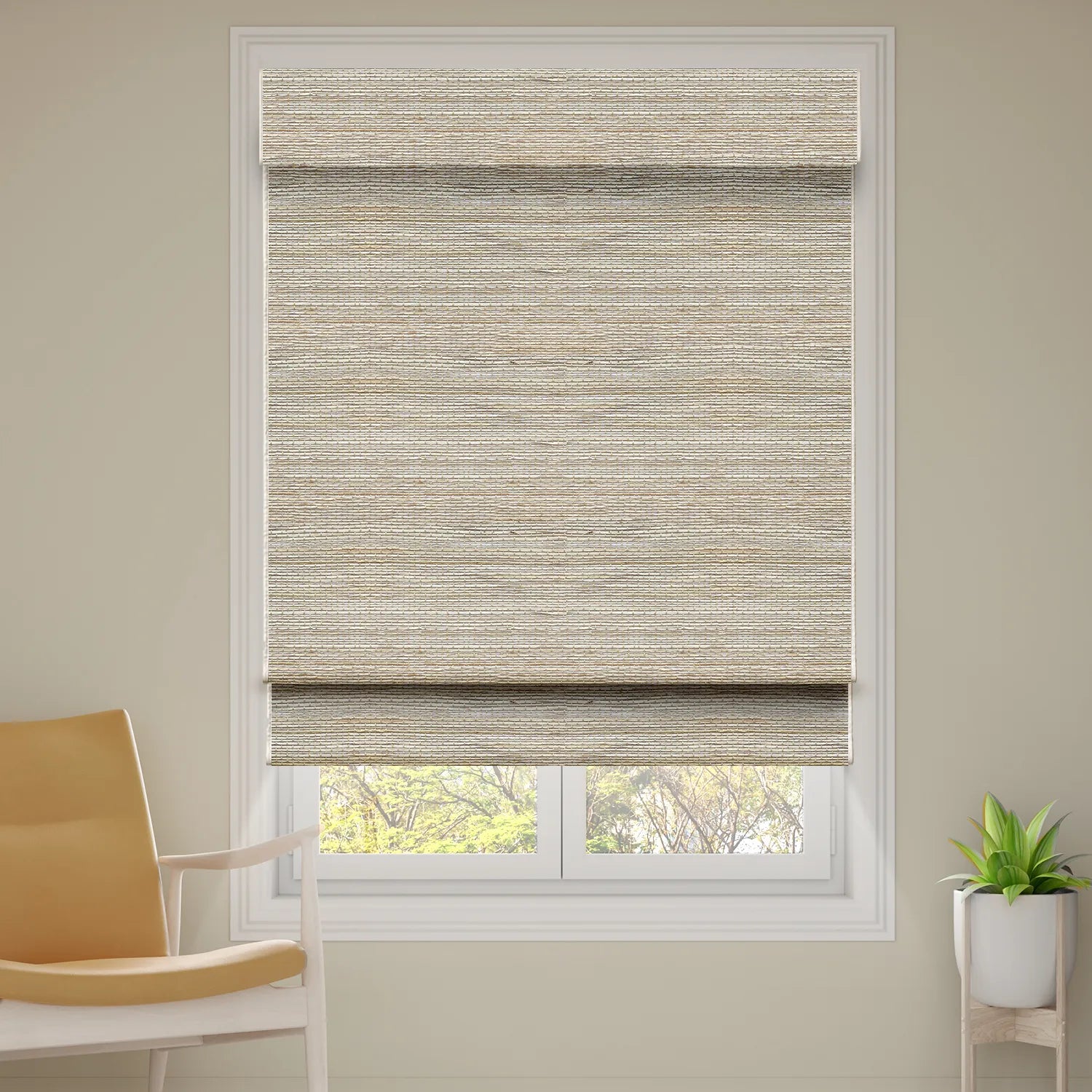 SmartWings Motorized Woven Wood Shades 100% Blackout
