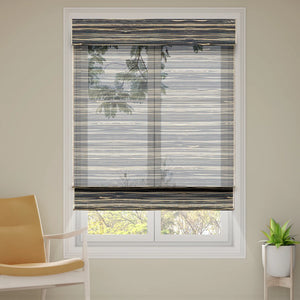 SmartWings Motorized Woven Wood Shades 50% Blackout See-through