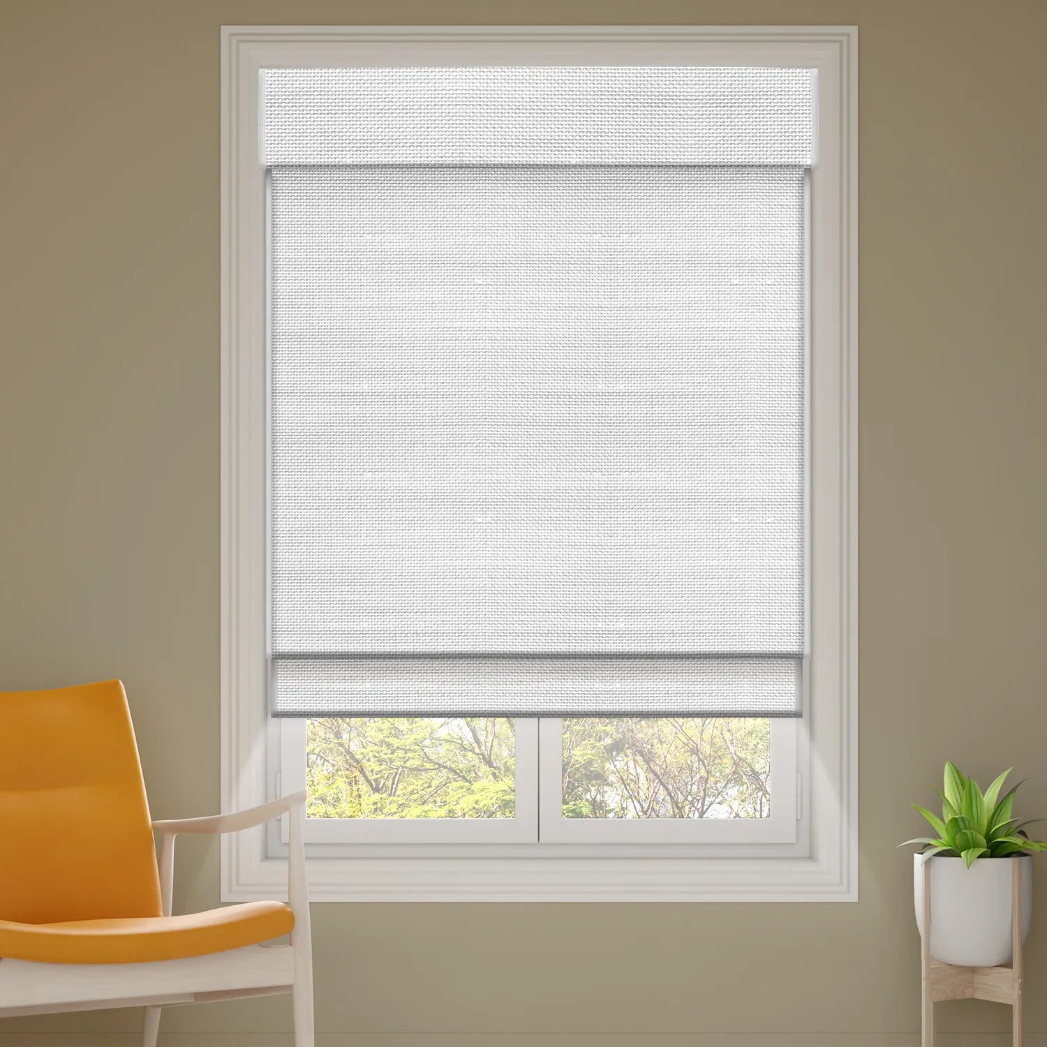SmartWings Motorized Woven Wood Shades 100% Blackout Orithyia