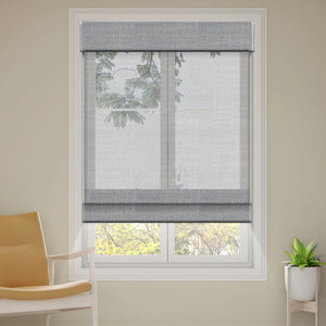 SmartWings Motorized Woven Wood Shades 50% Blackout See-through Orithyia