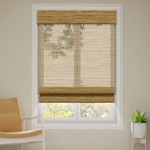 SmartWings Motorized Woven Wood Shades 50% Blackout See-through Orithyia