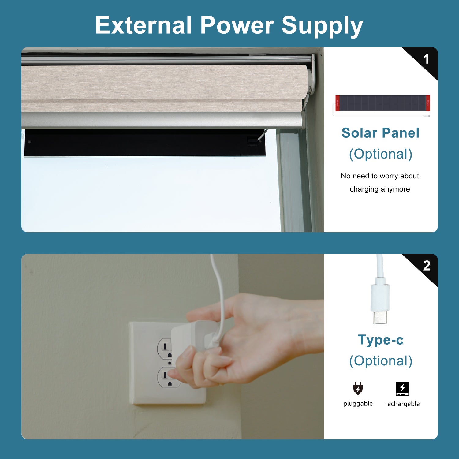 SmartWings Motorized Roller Shades Essential 70 Blackout Light Filtering