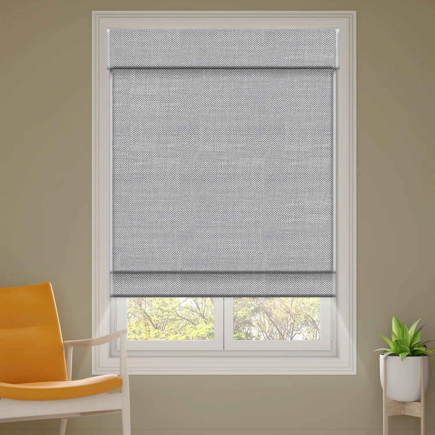 SmartWings Motorized Woven Wood Shades 100% Blackout Orithyia