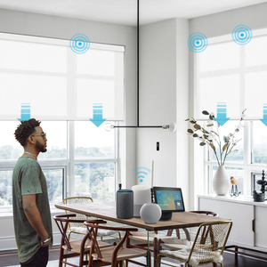 SMARTWINGS Matter-enabled 70% Blackout Safari Motorized Roller Shades Pre-sale