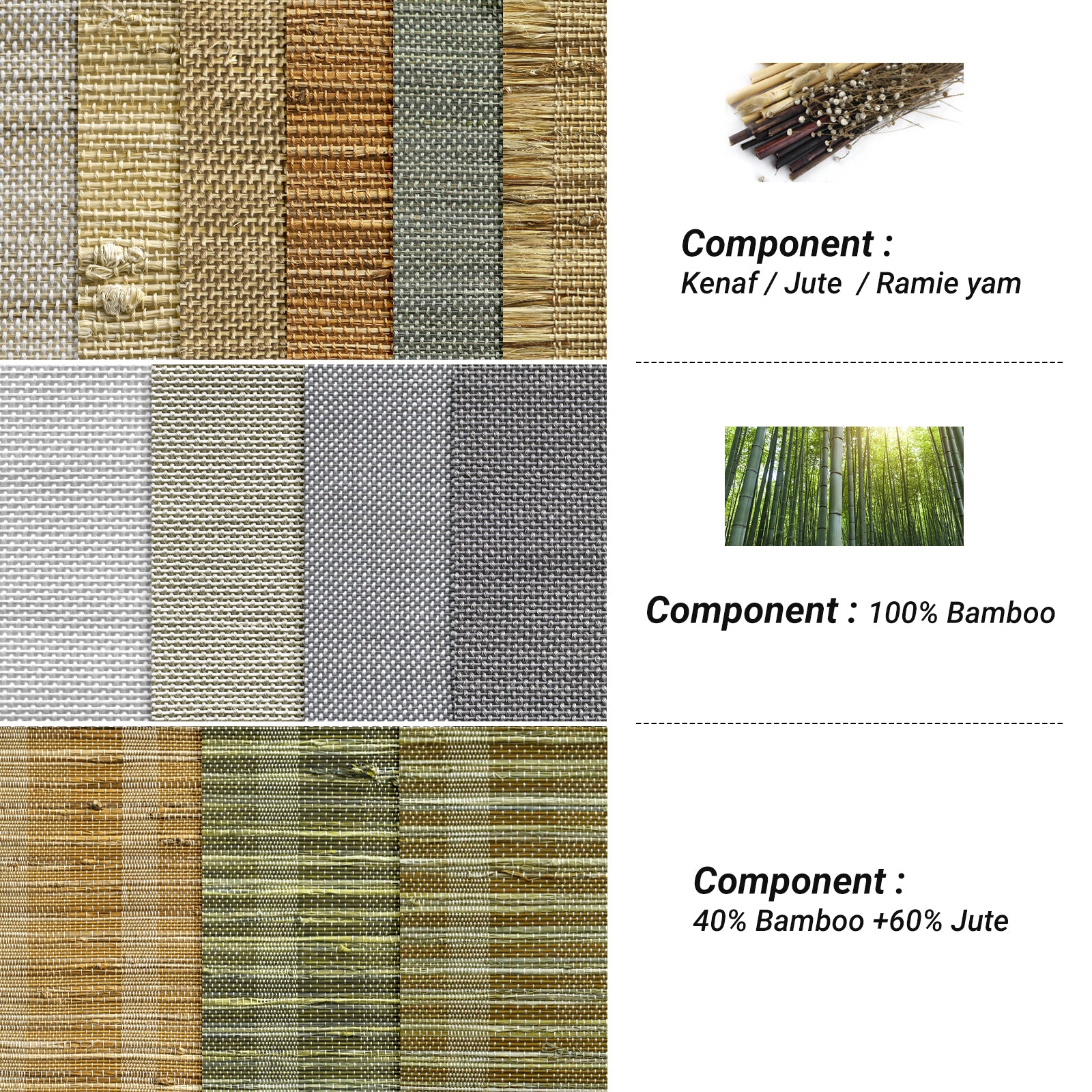 SmartWings Motorized Woven Wood Shades 100% Blackout Orithyia