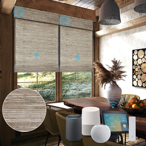 SmartWings Motorized Woven Wood Shades 100% Blackout