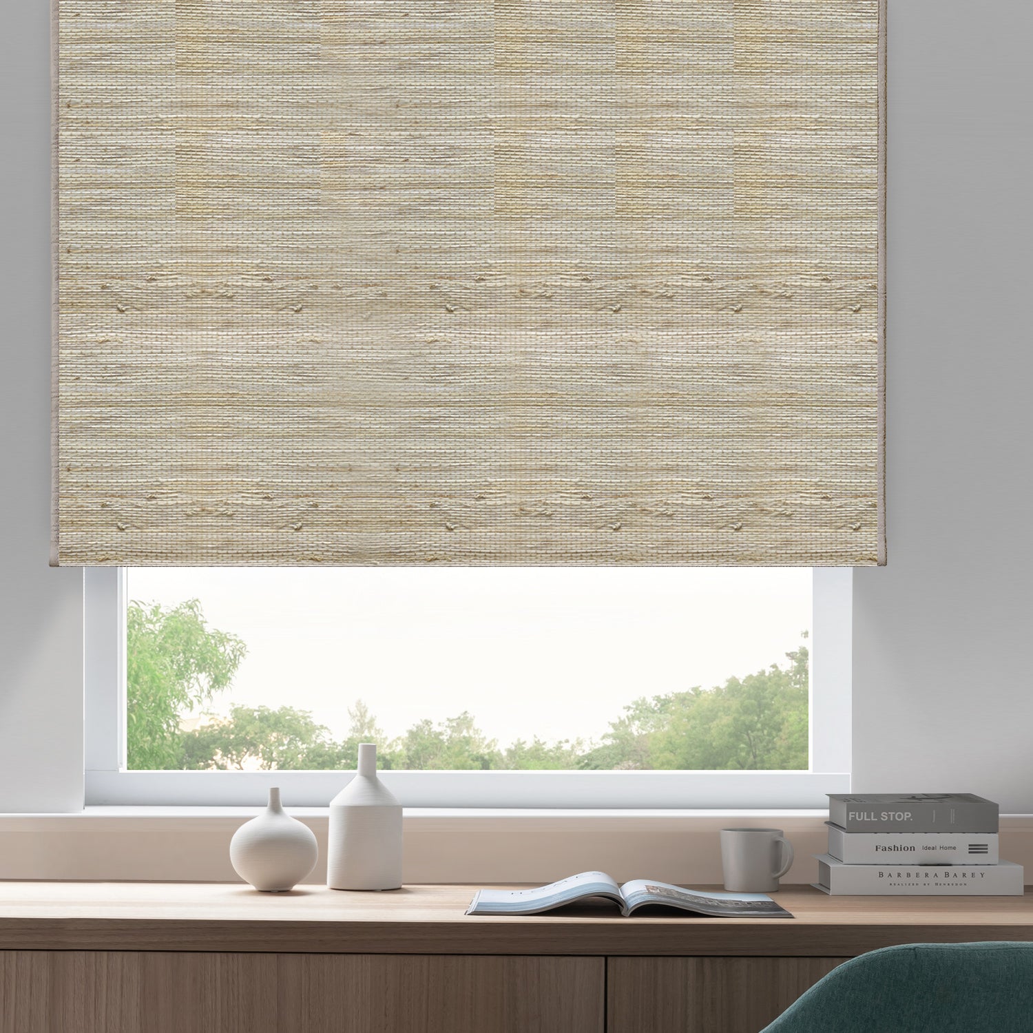 SmartWings Motorized Woven Wood Shades 50%/70%/100% Blackout