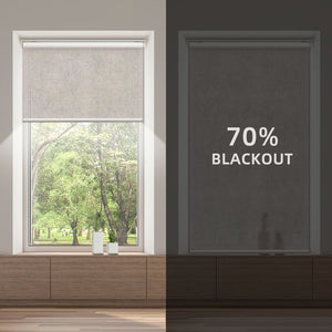 SmartWings Motorized Light Filtering Roller Shades 70% Blackout Linen